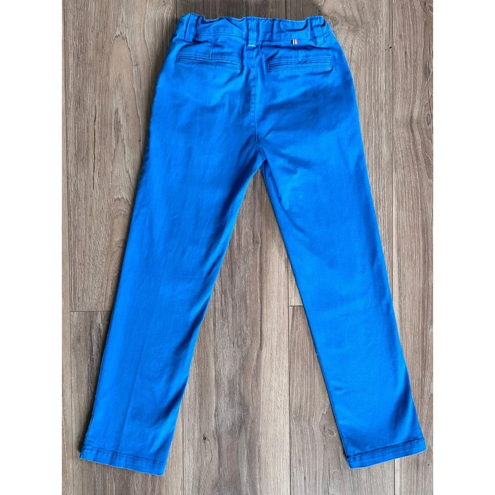 Mini Boden Boys Electric Blue Chino Pants Slim Straight Size 9Y Artsy Preppy
